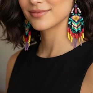 Colorful Beaded Dangle Earrings